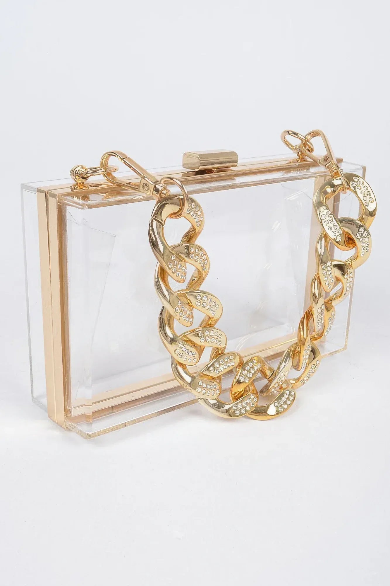 Transparent Hard Case W/stoned Chain | Mixtshop LLC