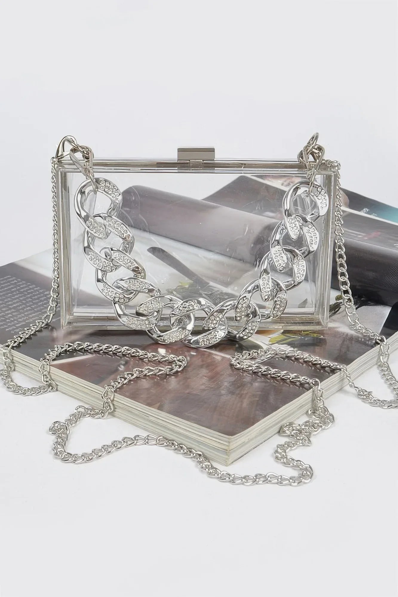 Transparent Hard Case W/stoned Chain | Mixtshop LLC