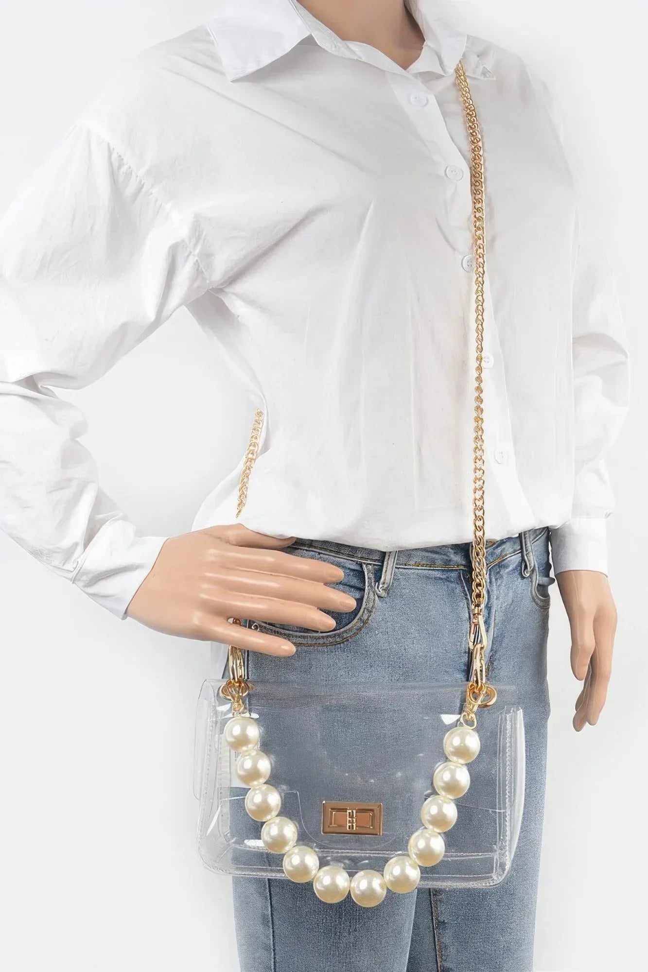 Transparent Cross Body Bag W Clear Chain Secondary image