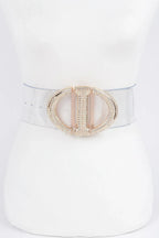 Rhinestone Metal Buckle Plus Size Transparent Belt | Mixtshop LLC