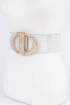 Rhinestone Metal Buckle Plus Size Transparent Belt | Mixtshop LLC