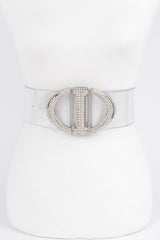Rhinestone Metal Buckle Plus Size Transparent Belt | Mixtshop LLC
