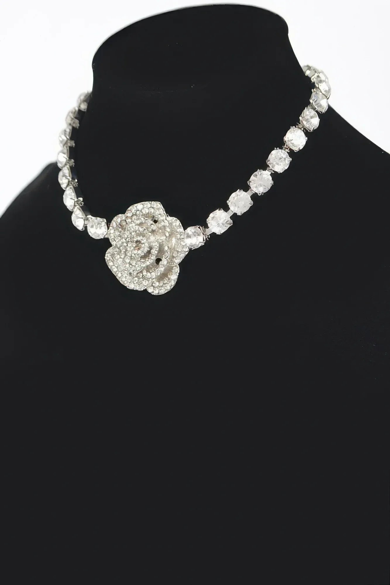 Rhinestone Flower Choker Secondary image