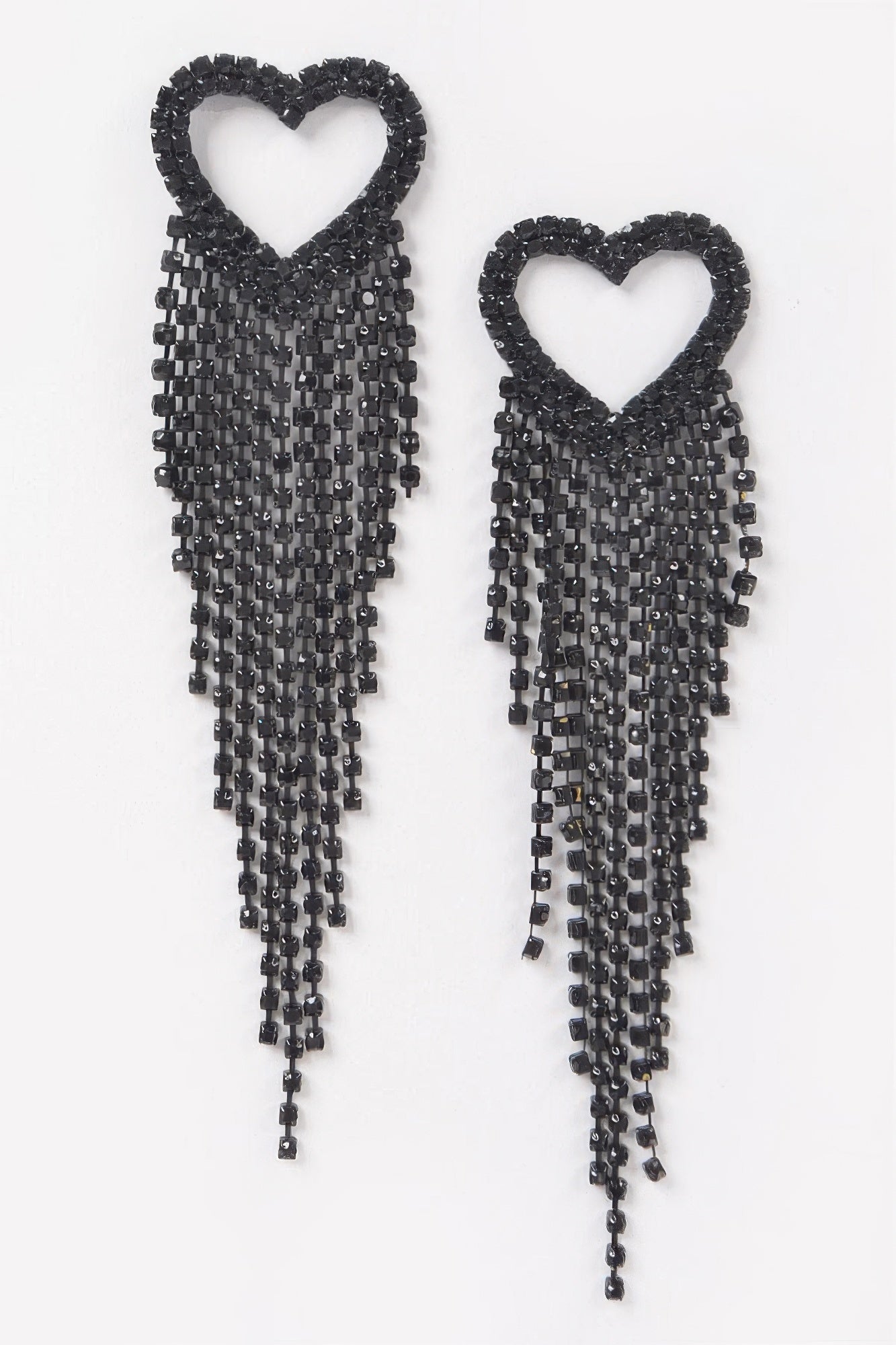 Rhinestone Heart Fringe Earring | Mixtshop LLC
