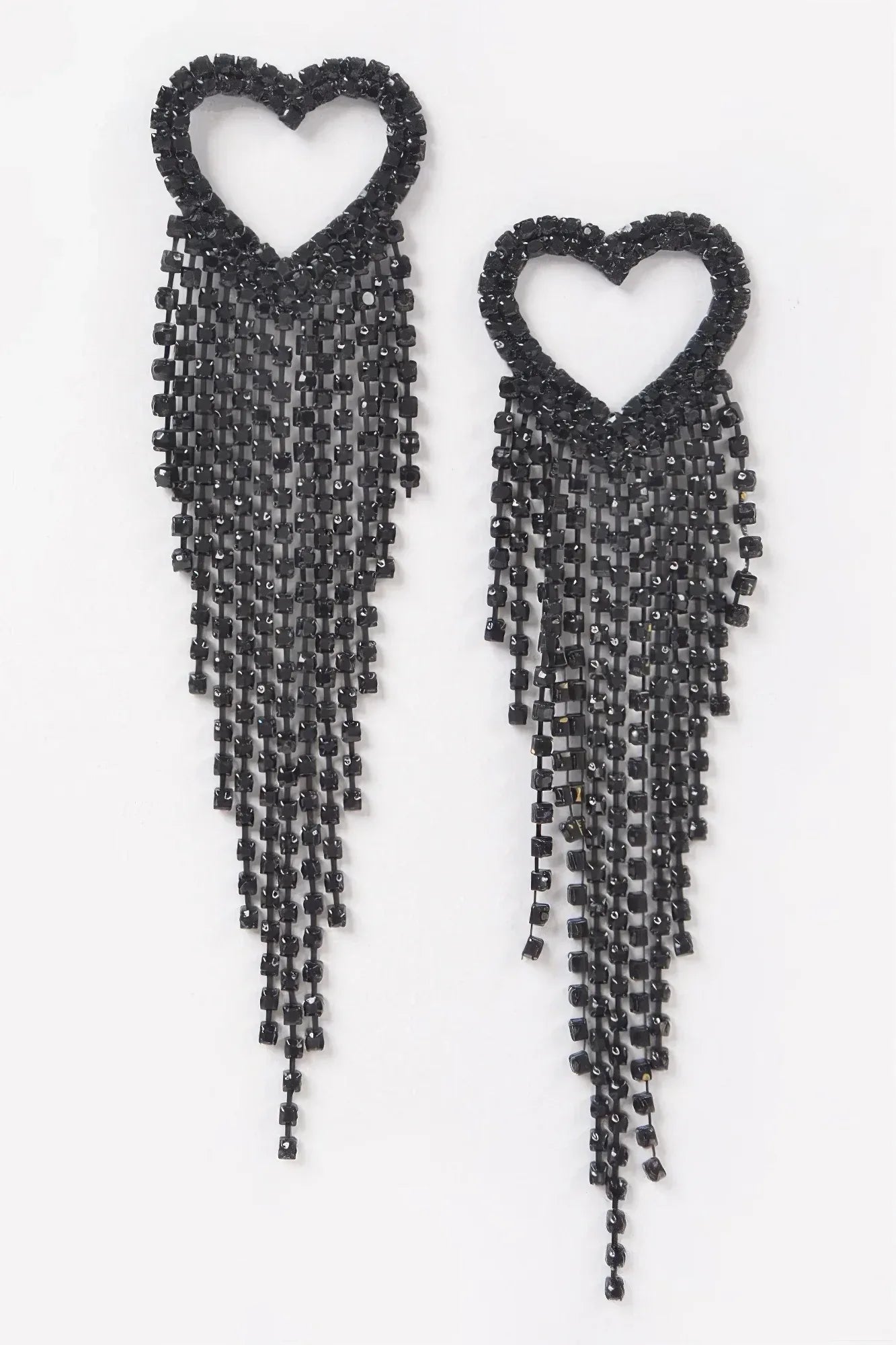 Rhinestone Heart Fringe Earring | Mixtshop LLC