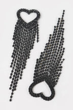 Rhinestone Heart Fringe Earring | Mixtshop LLC