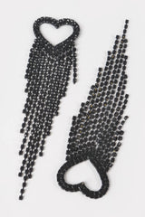 Rhinestone Heart Fringe Earring | Mixtshop LLC