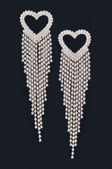 Rhinestone Heart Fringe Earring | Mixtshop LLC