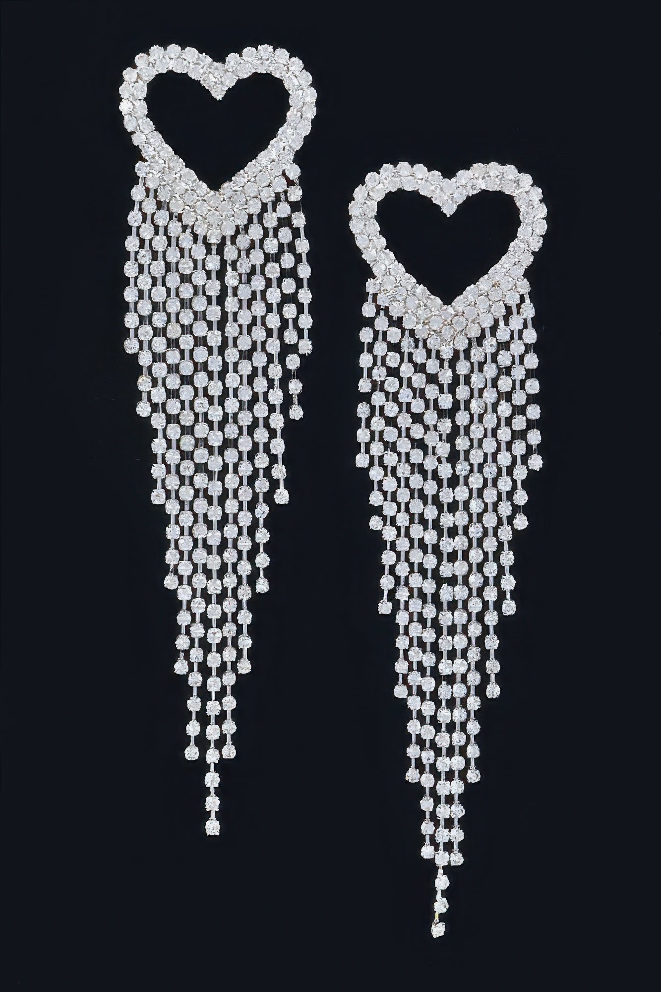 Rhinestone Heart Fringe Earring | Mixtshop LLC