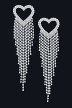 Rhinestone Heart Fringe Earring | Mixtshop LLC