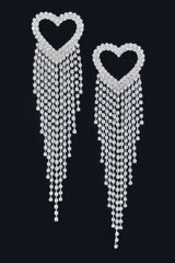 Rhinestone Heart Fringe Earring | Mixtshop LLC