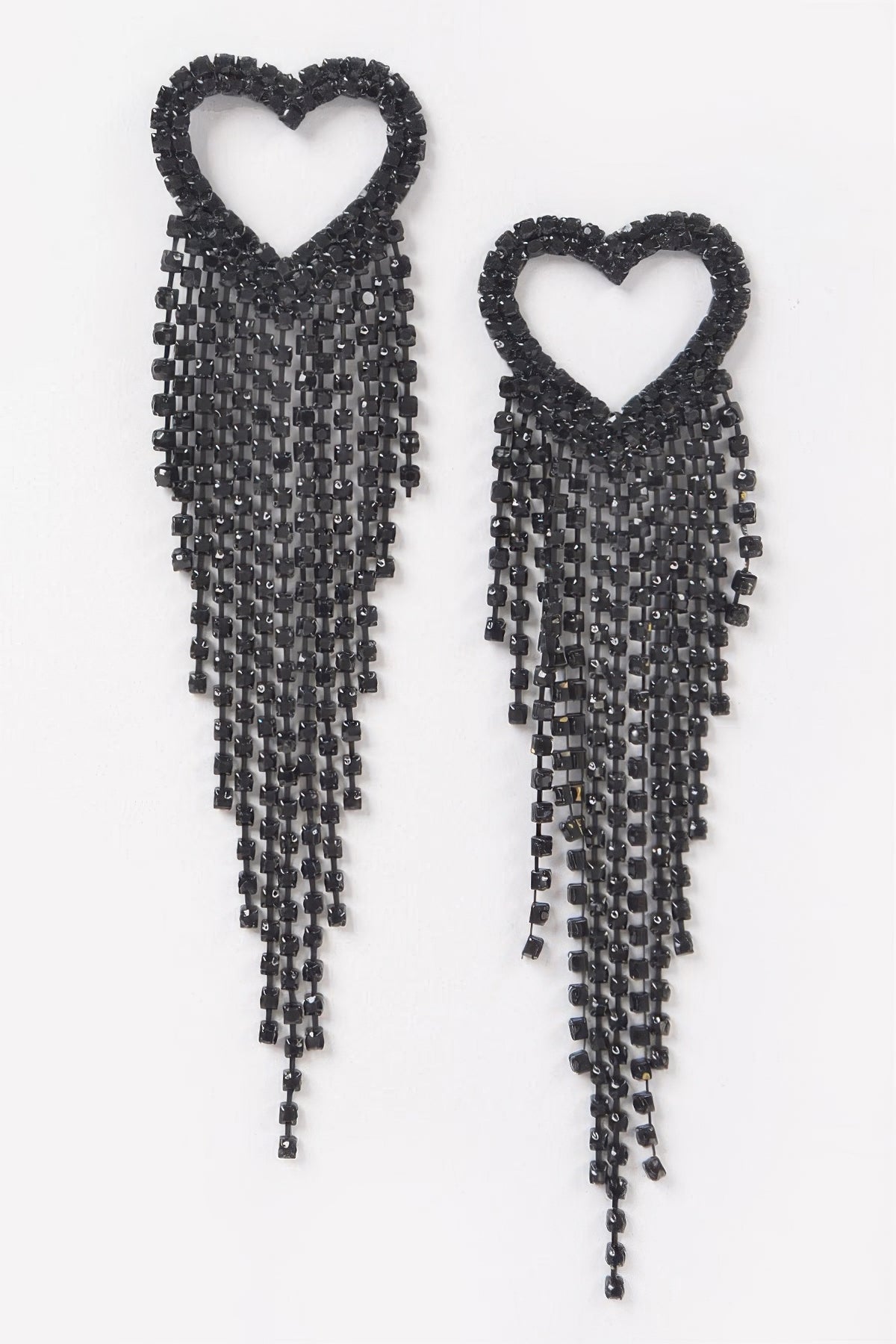 Rhinestone Heart Fringe Earring | Mixtshop LLC