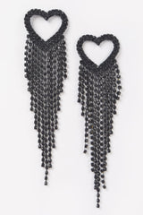 Rhinestone Heart Fringe Earring | Mixtshop LLC