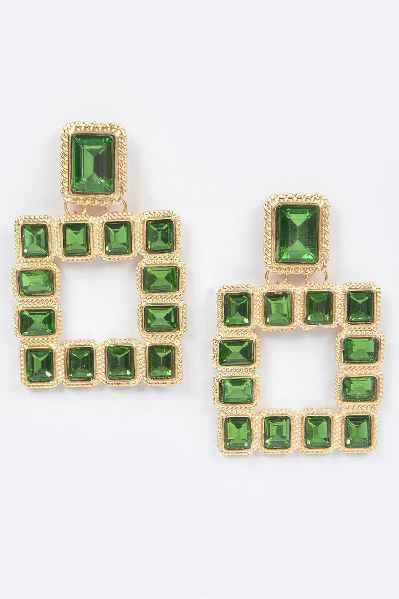 Multi Square Gemstone Earrings | Mixtshop LLC Main image
