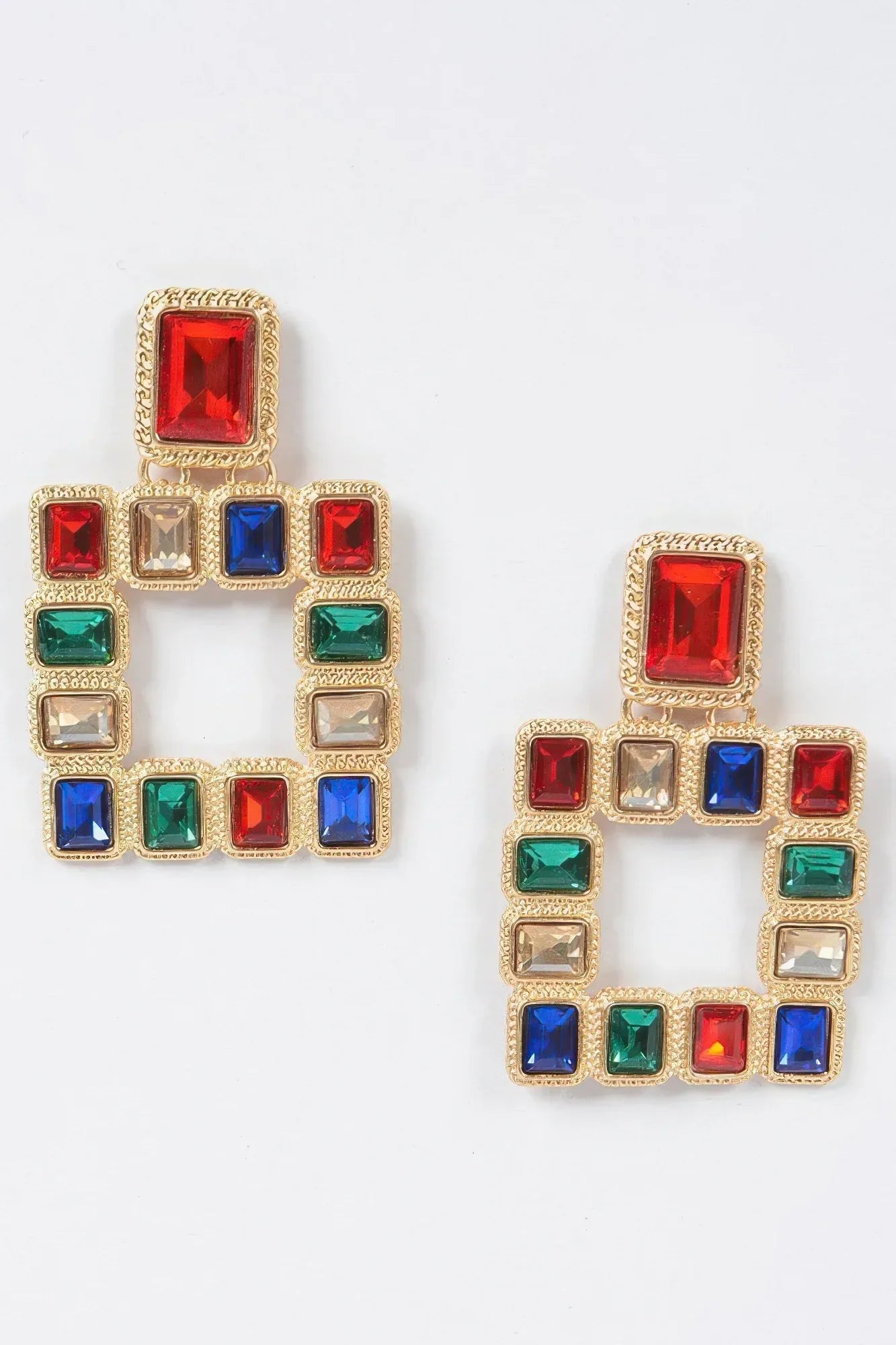 Multi Square Gemstone Earrings | Mixtshop LLC
