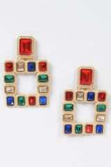 Multi Square Gemstone Earrings | Mixtshop LLC