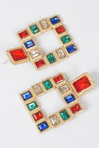 Multi Square Gemstone Earrings | Mixtshop LLC