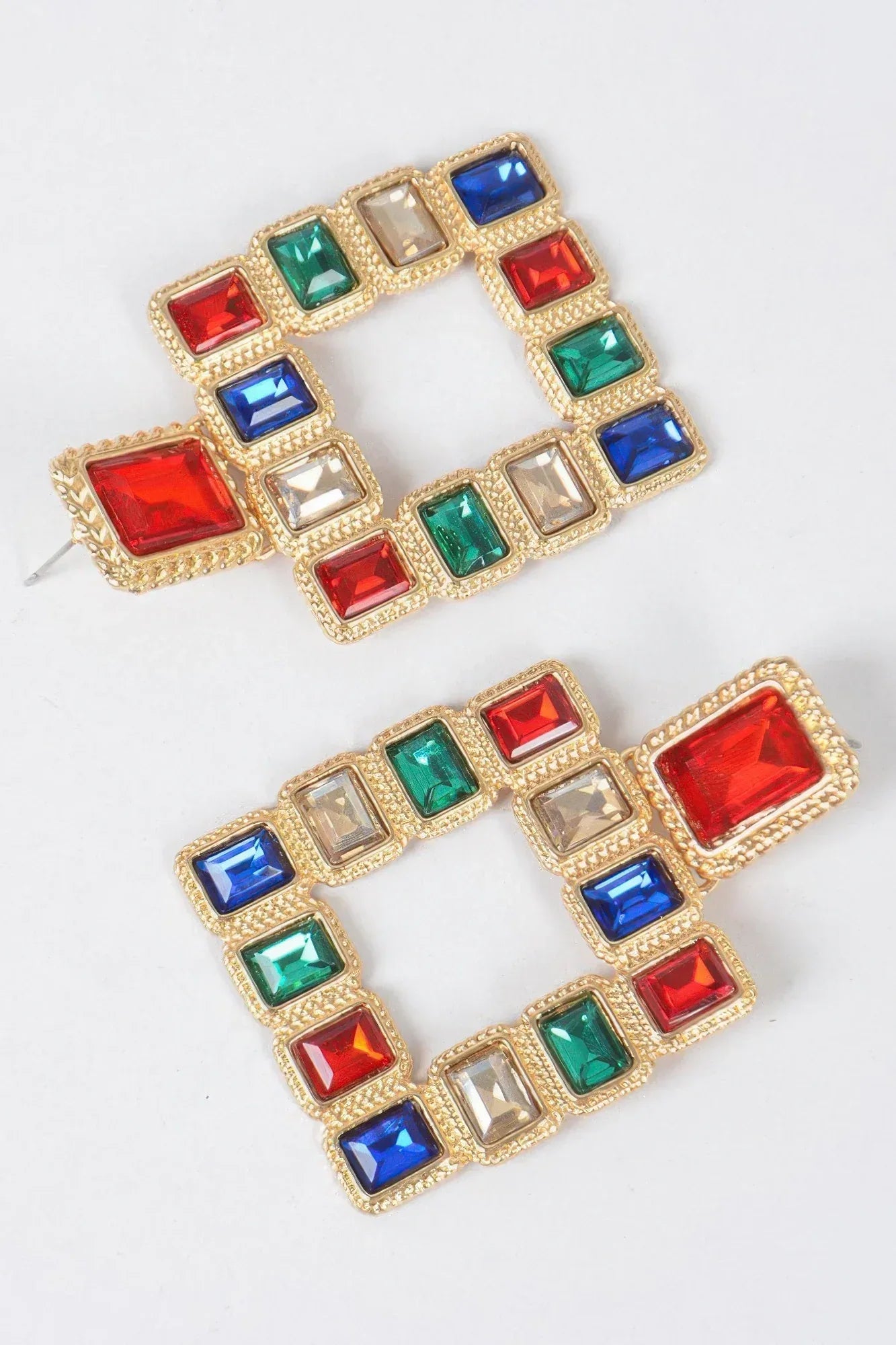 Multi Square Gemstone Earrings | Mixtshop LLC