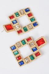 Multi Square Gemstone Earrings | Mixtshop LLC