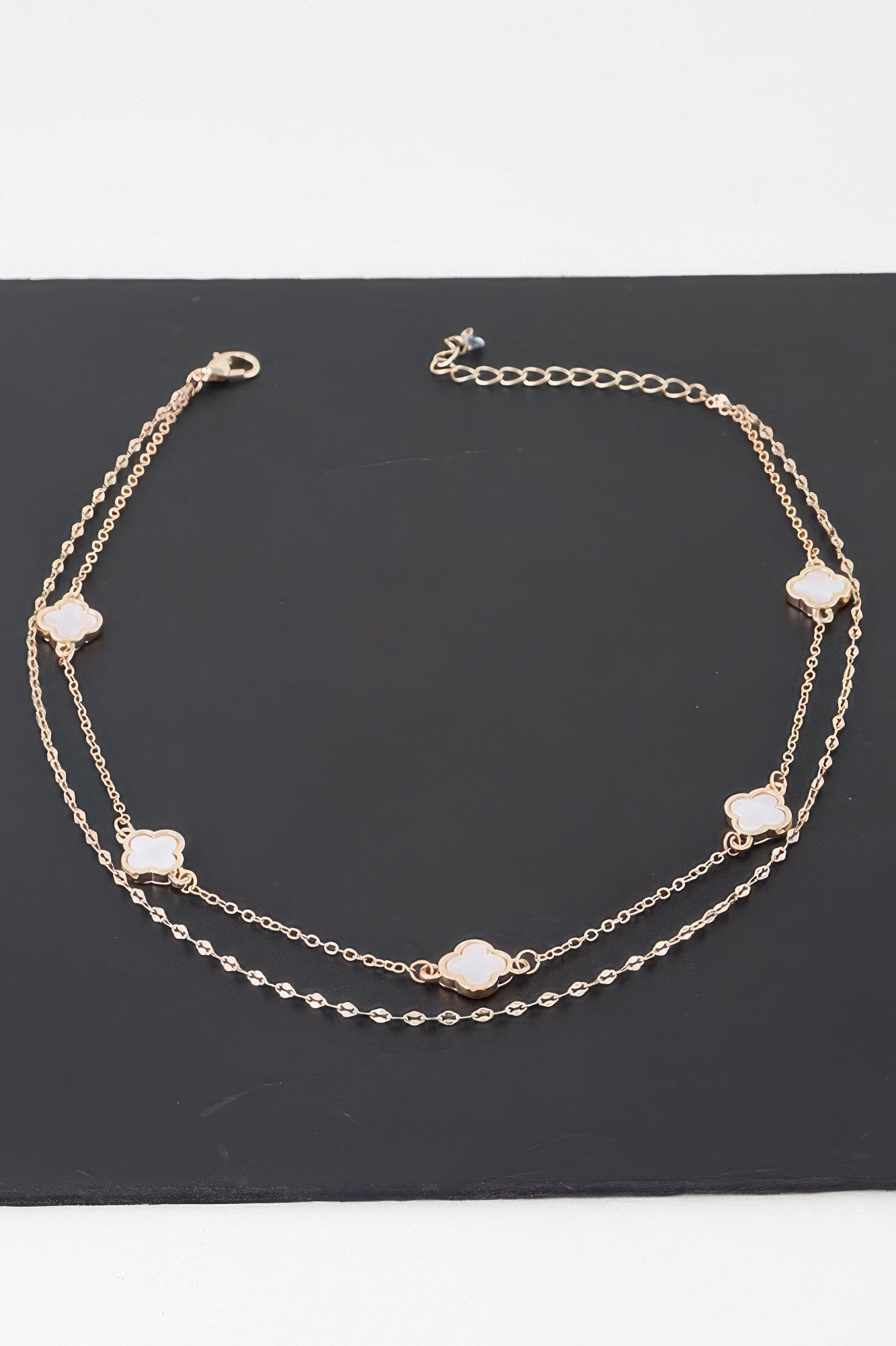 Double Clover Charm Choker Necklace | Mixtshop LLC