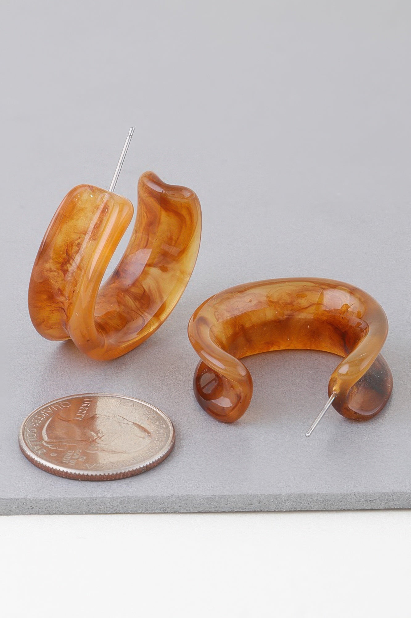 Multi Marble Stone Hoop Earrings | Mixtshop LLC