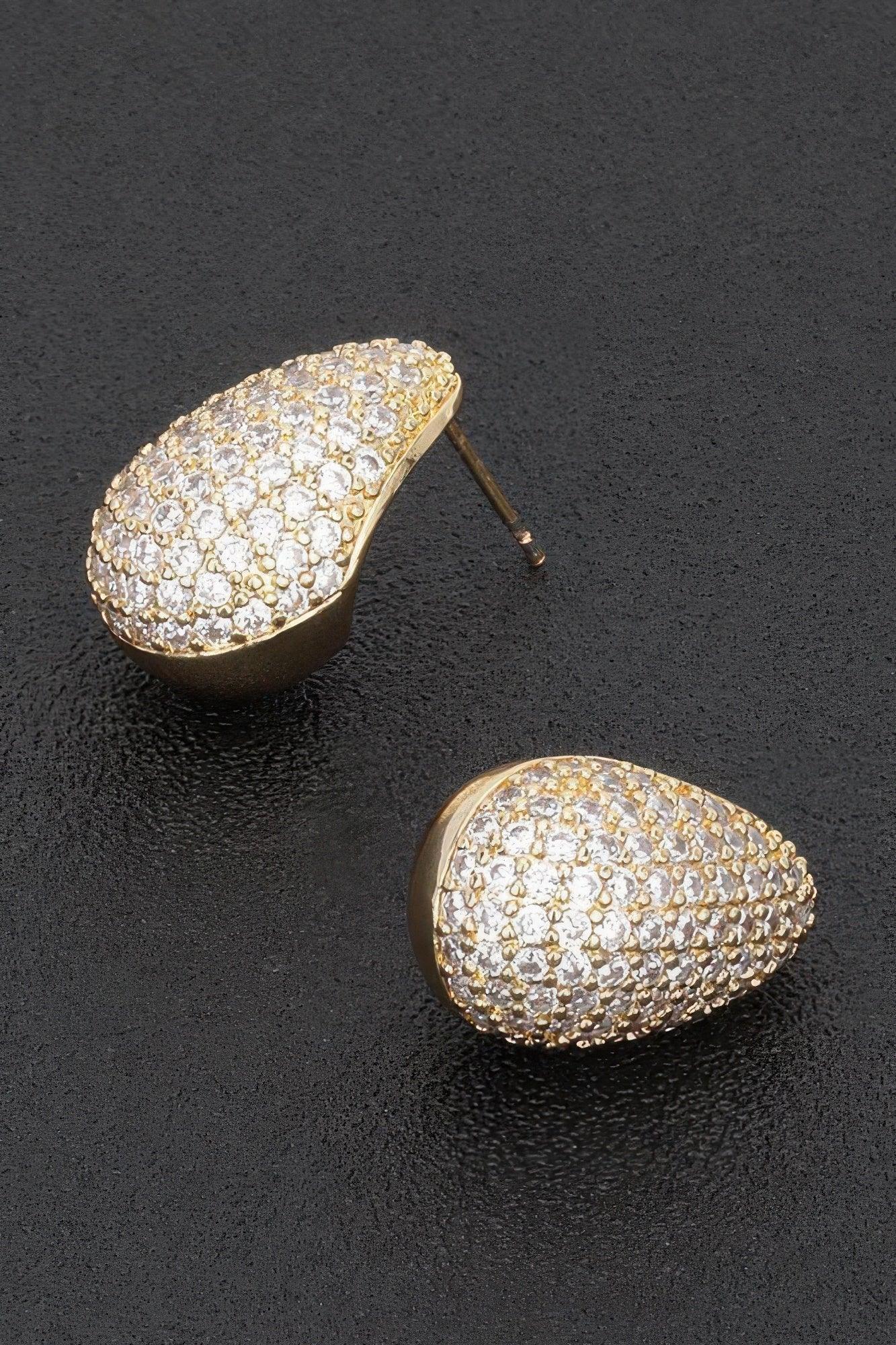 Rhinestone Metal Tear Drop Earring | Mixtshop LLC