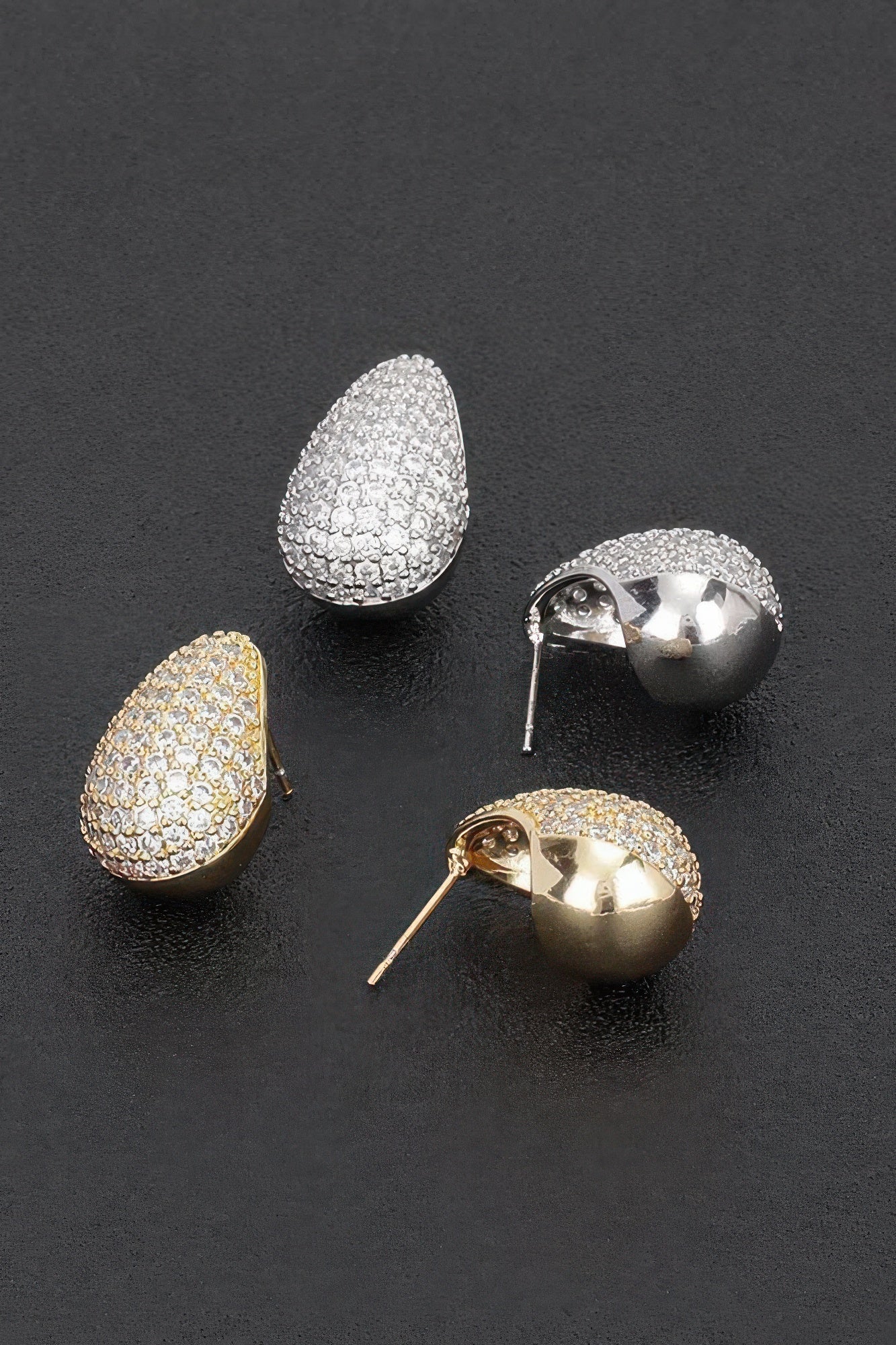 Rhinestone Metal Tear Drop Earring | Mixtshop LLC