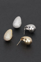 Rhinestone Metal Tear Drop Earring | Mixtshop LLC