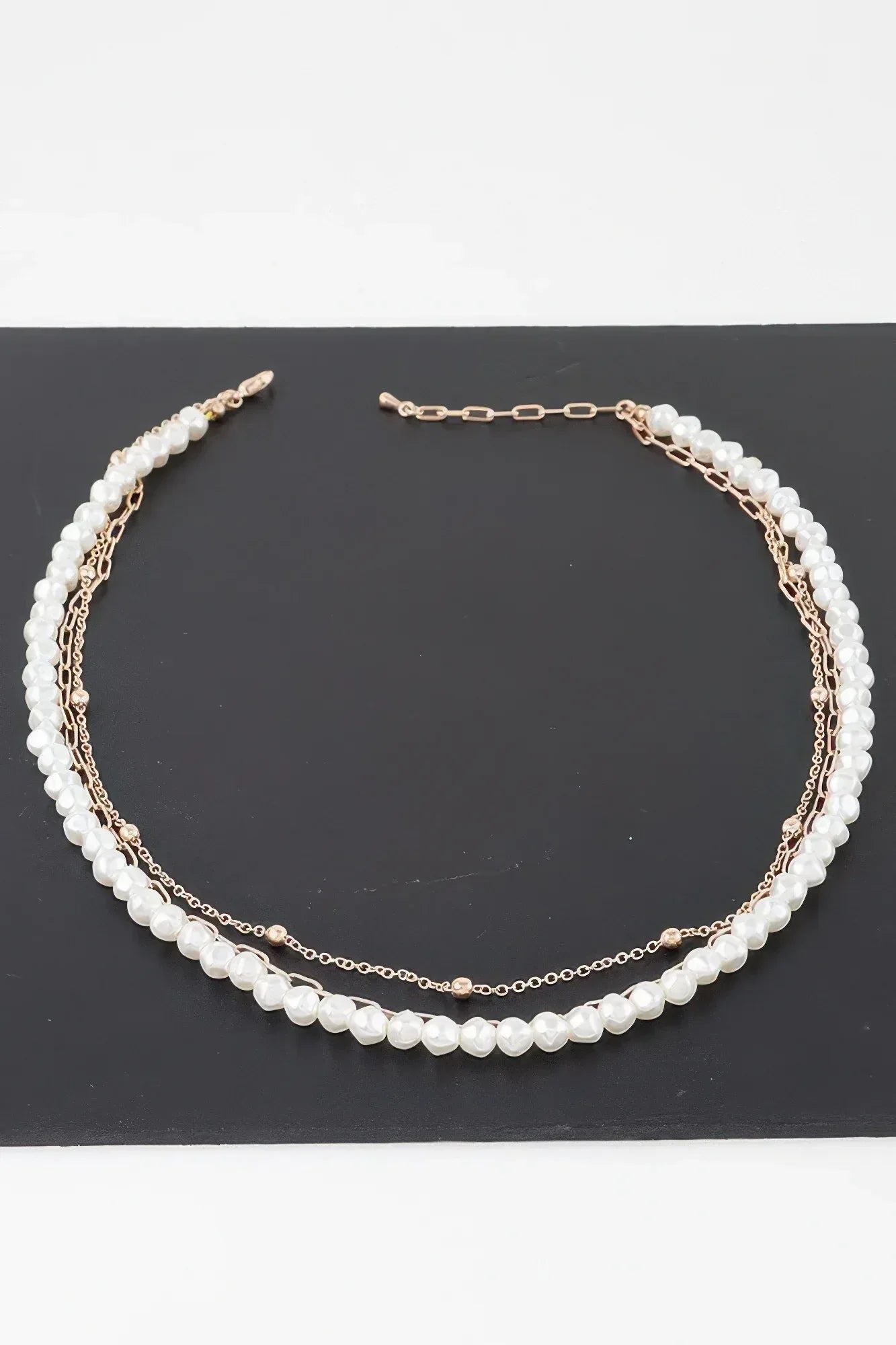 Triple Pearl Chain Necklace | Mixtshop LLC