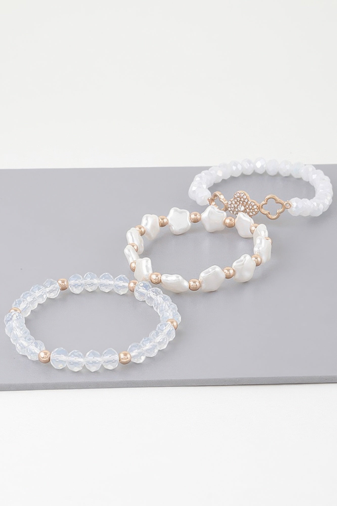 Multi Clover Crystal Bead Bracelet | Mixtshop LLC