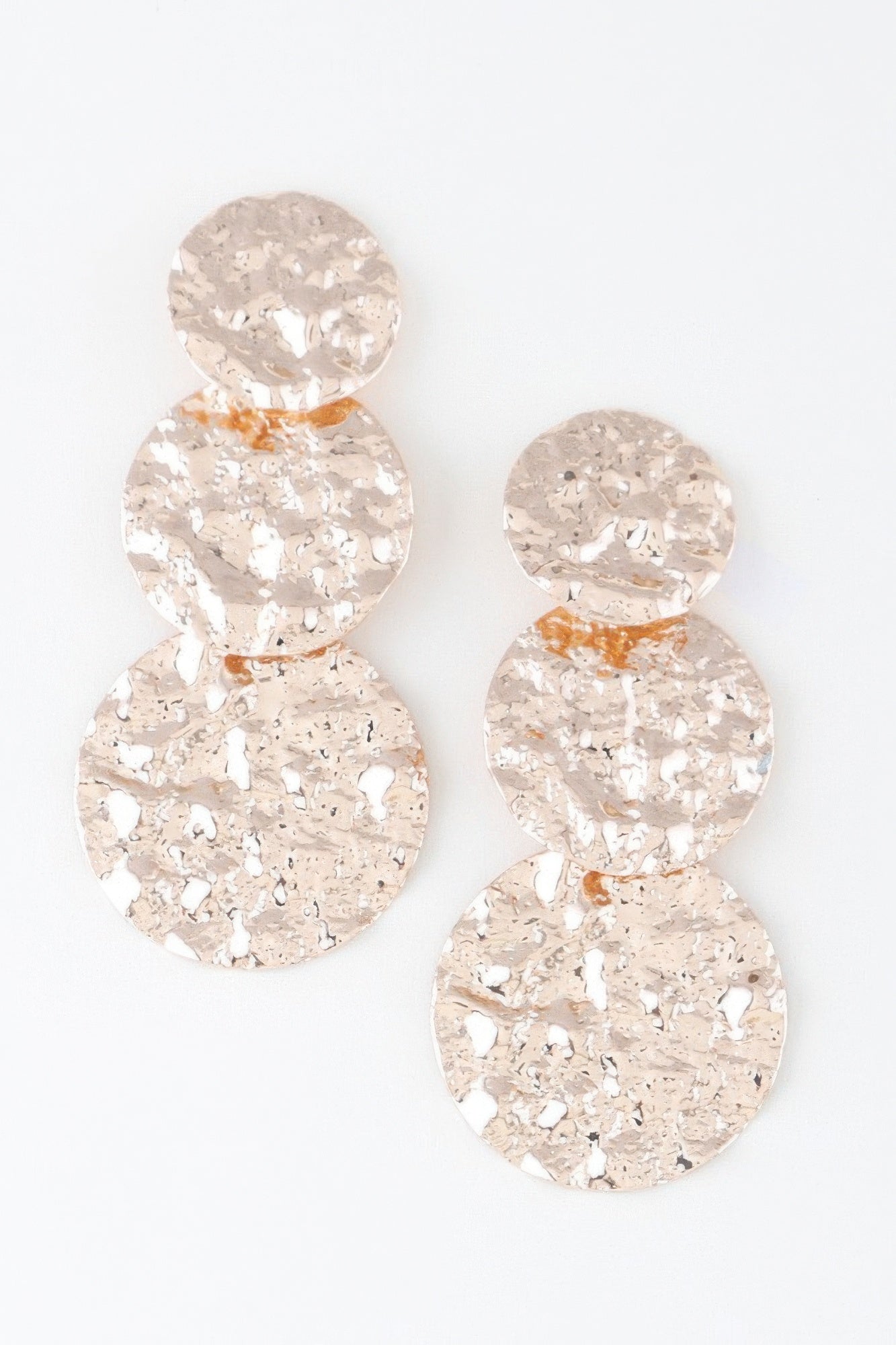 Triple Hammered Disc Earrings | Mixtshop LLC Main image
