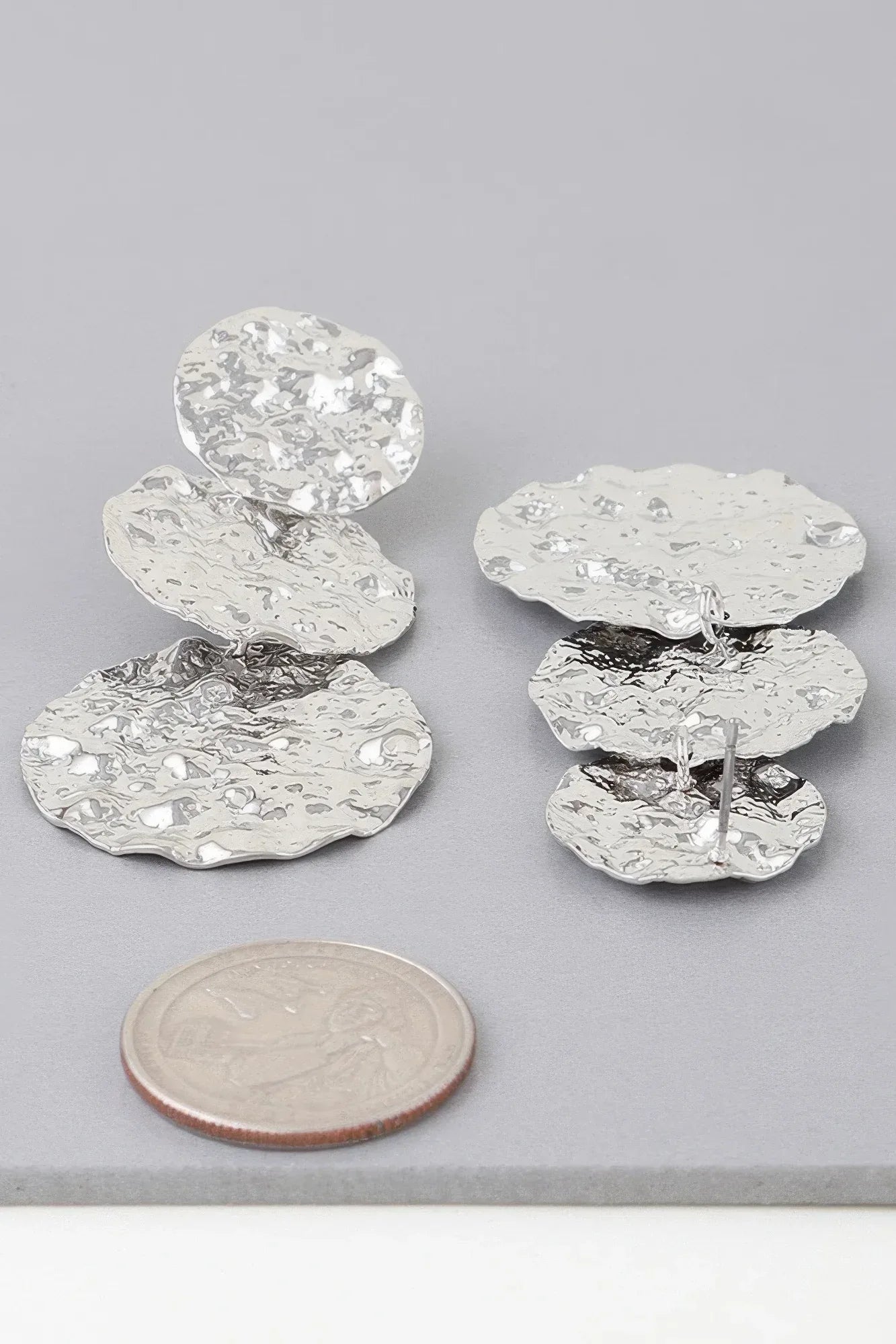 Triple Hammered Disc Earrings | Mixtshop LLC