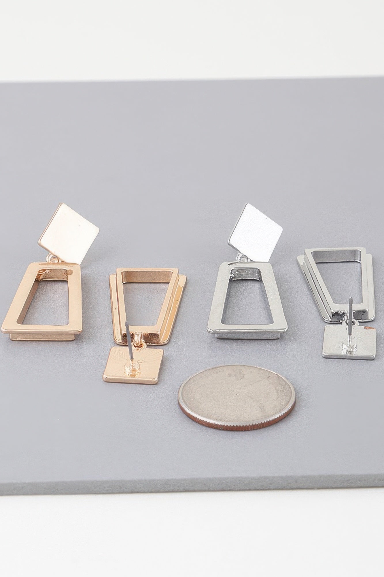 Modern Geometric Frame Drop Earrings | Mixtshop LLC