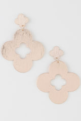 Textured Open Clover Drop Earrings | Mixtshop LLC