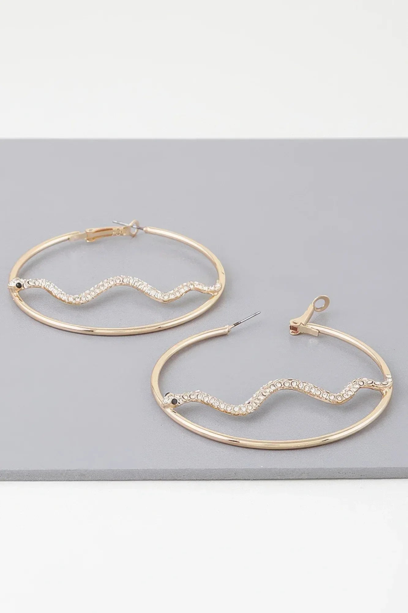 Bejeweled Snake Hoop Earrings | Mixtshop LLC