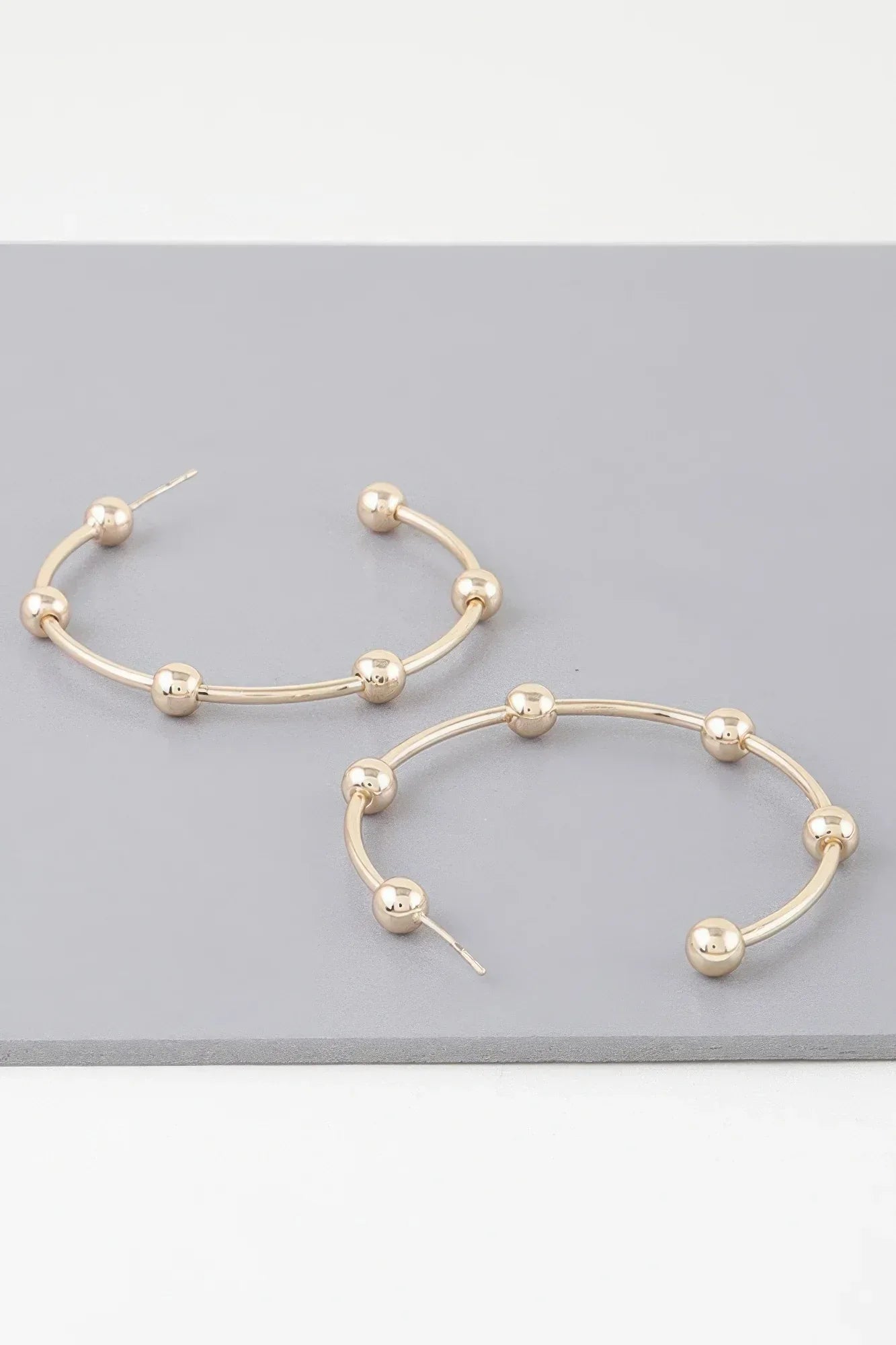 Multi Shiny Bead Hoop Earrings | Mixtshop LLC Main image