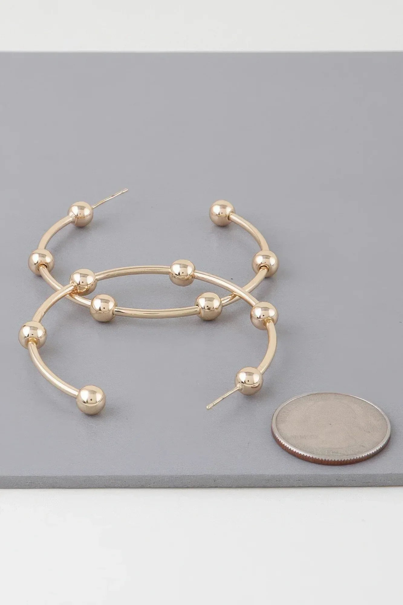 Multi Shiny Bead Hoop Earrings Secondary image