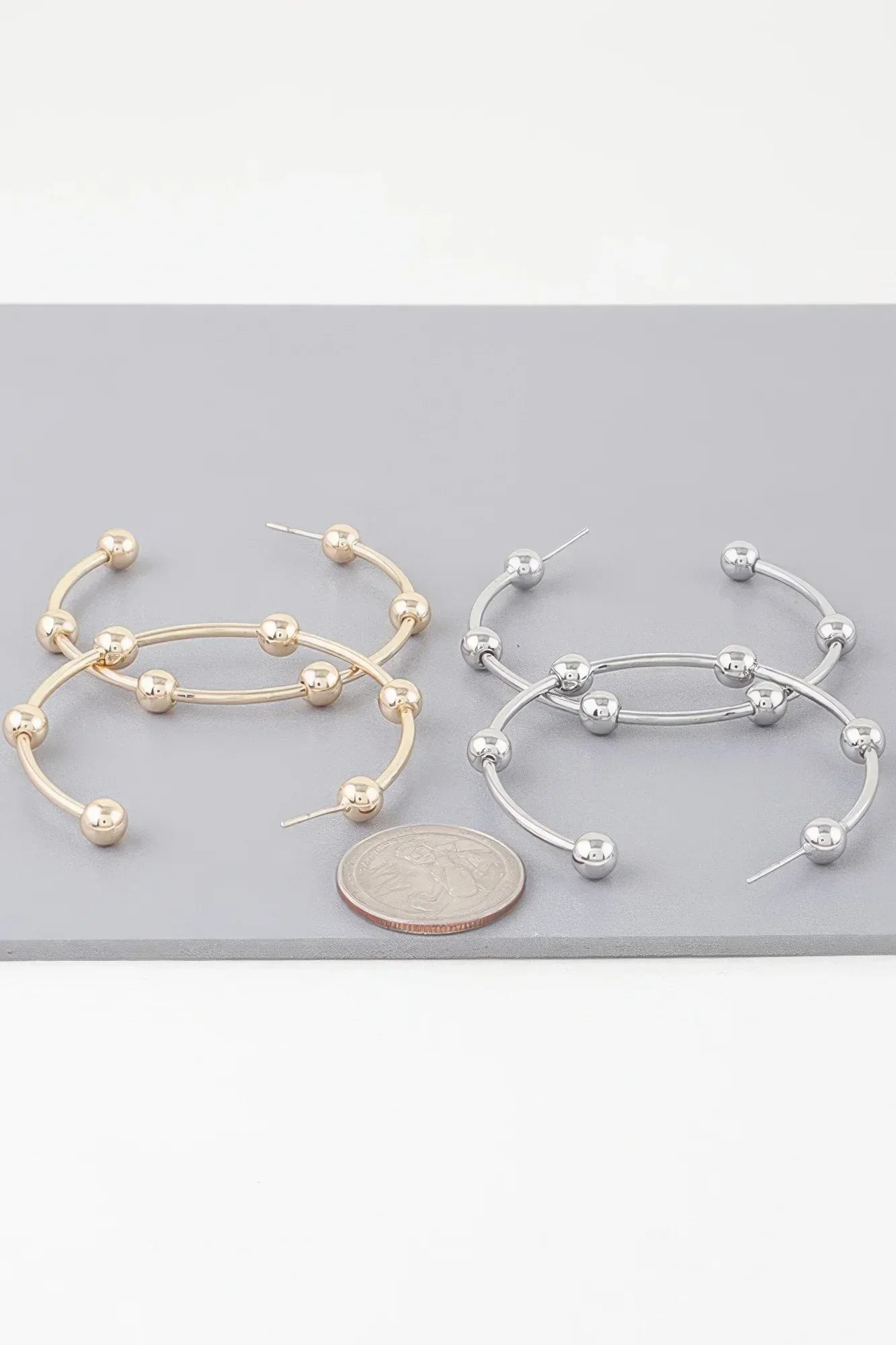 Multi Shiny Bead Hoop Earrings | Mixtshop LLC
