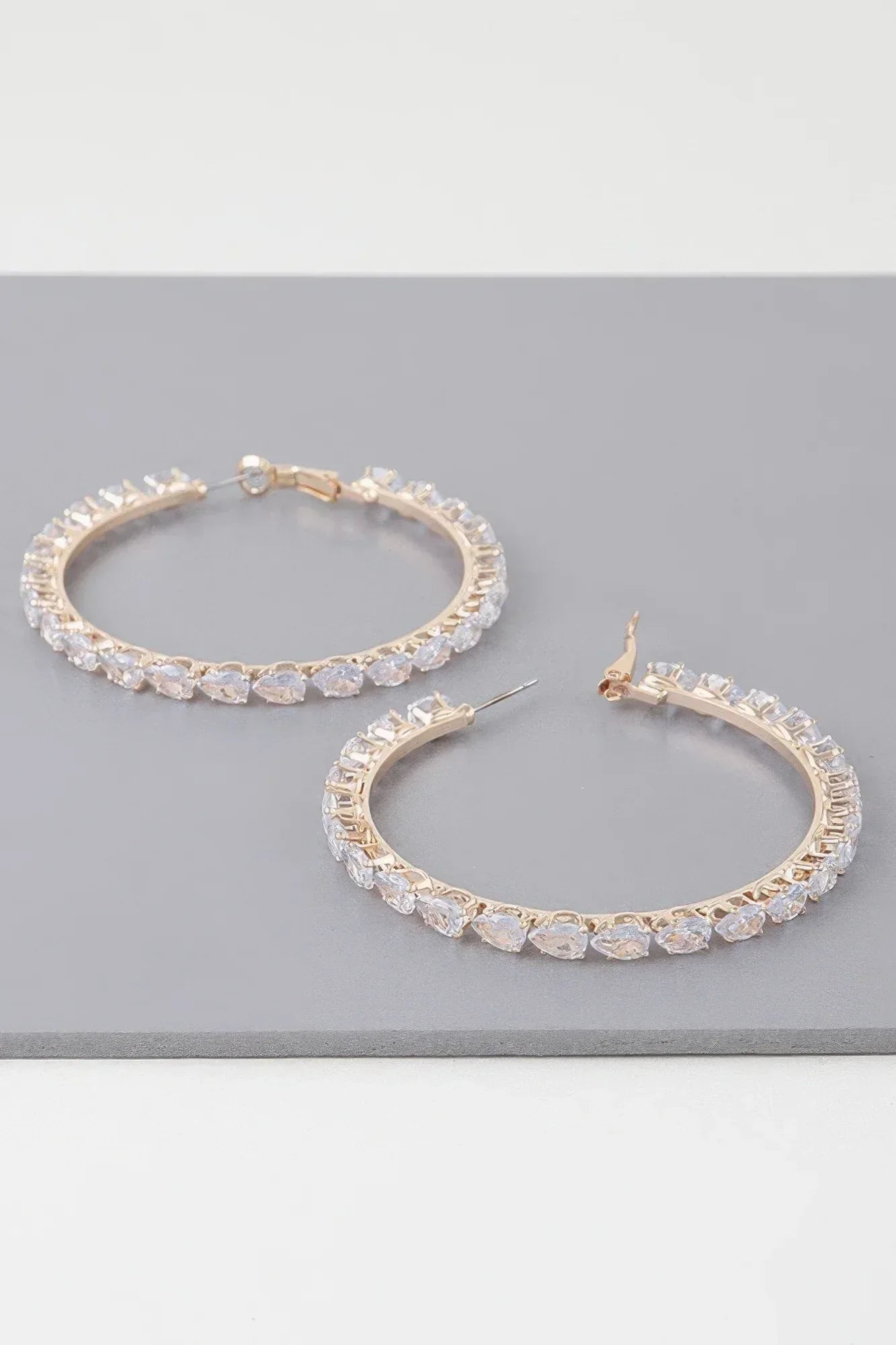 Teardrop Bejeweled Hoop Earrings | Mixtshop LLC Main image