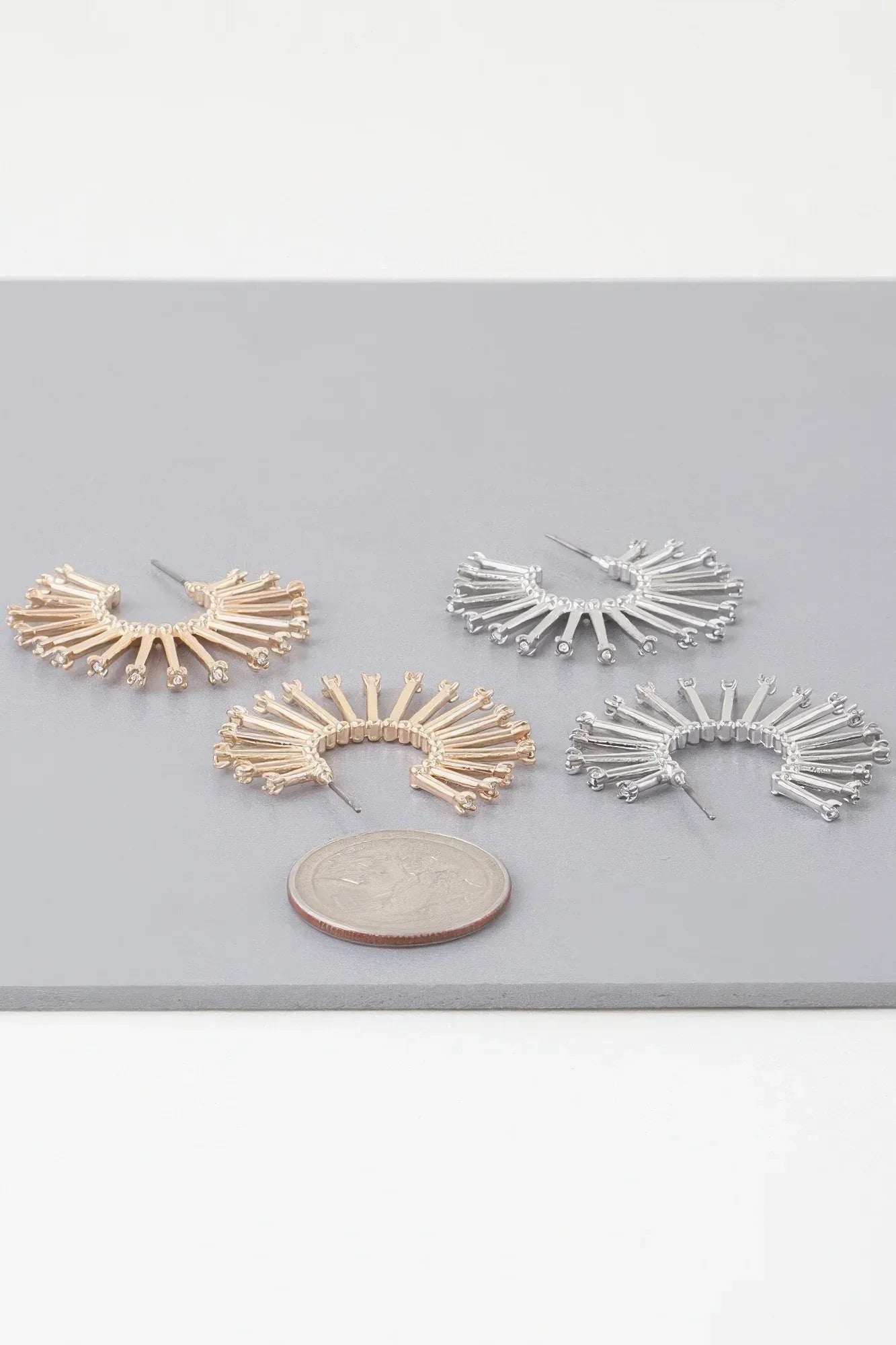 Rising Bejeweled Sun Hoop Earrings | Mixtshop LLC