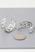 Curb Braid Chain Hoop Earrings | Mixtshop LLC
