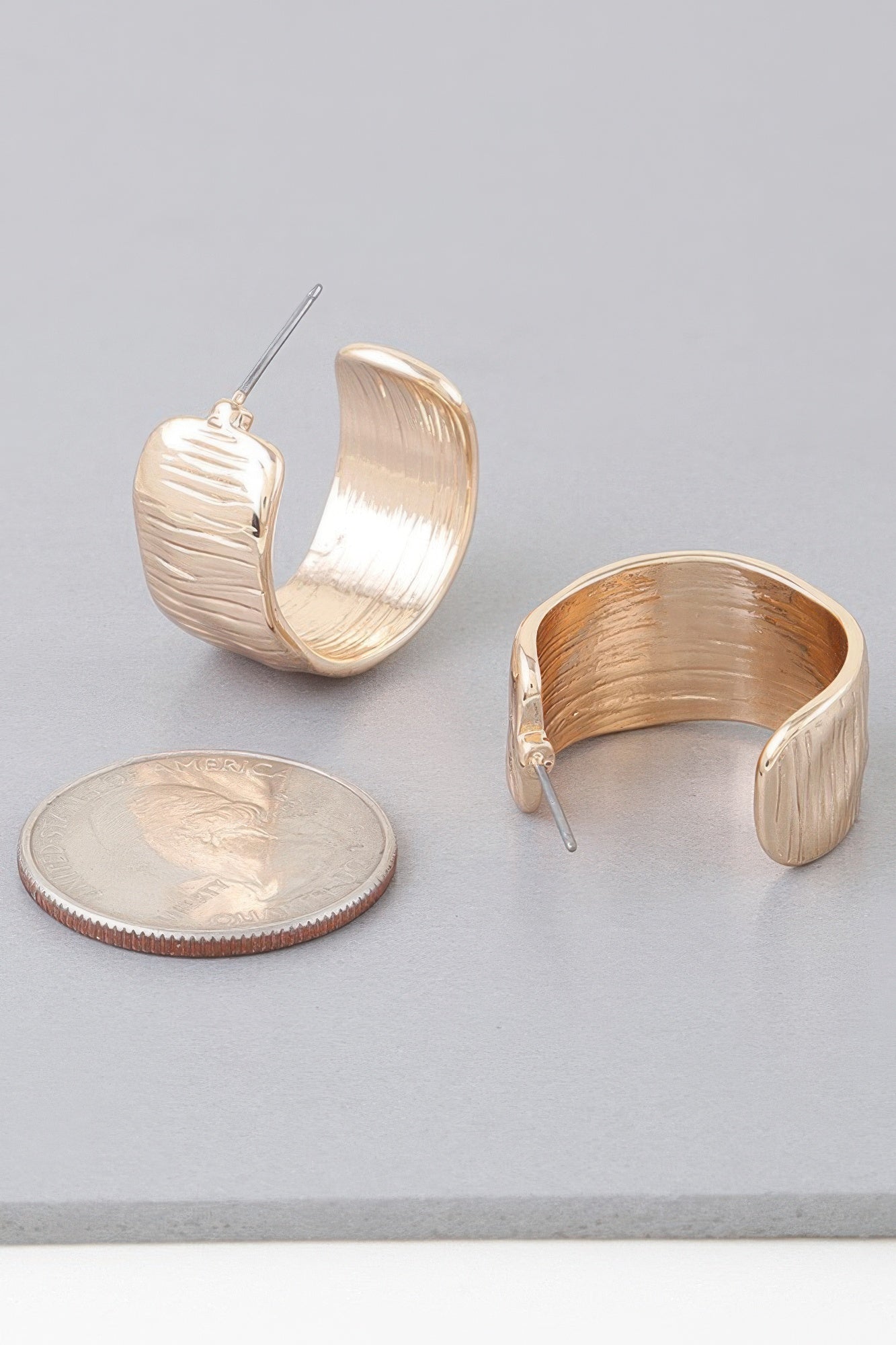 Abstract Cut Hoop Earrings Secondary image