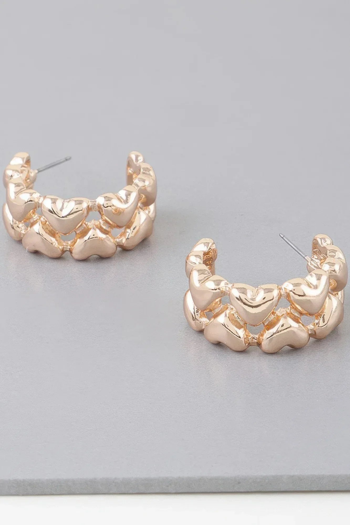 Twin Hearts Hoop Earrings | Mixtshop LLC Main image