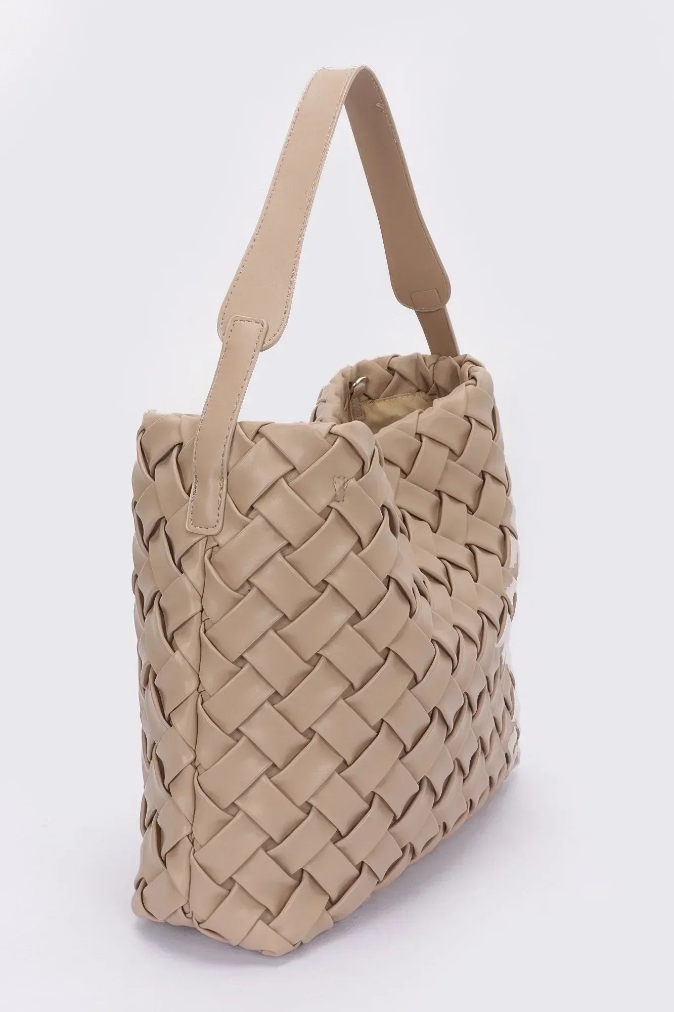 Faux Leather Braided Embossed Hobo Bag Secondary image