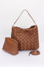 Faux Leather Braided Embossed Hobo Bag | Mixtshop LLC