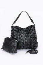 Faux Leather Braided Embossed Hobo Bag | Mixtshop LLC