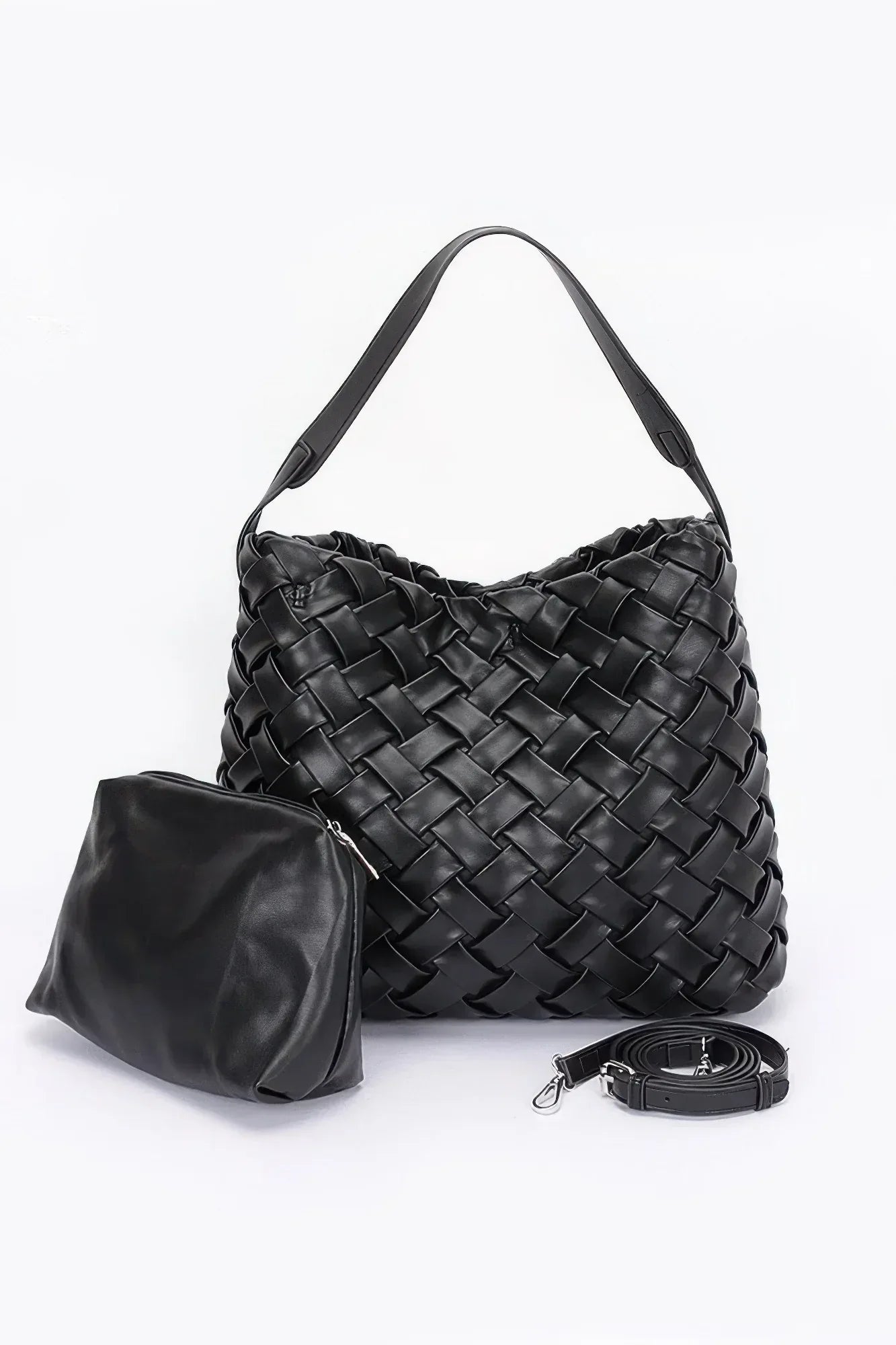 Faux Leather Braided Embossed Hobo Bag | Mixtshop LLC