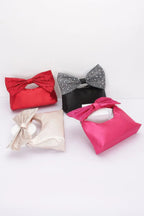 Rhinestone Hotfix Bow Handle Nylon Clutch | Mixtshop LLC