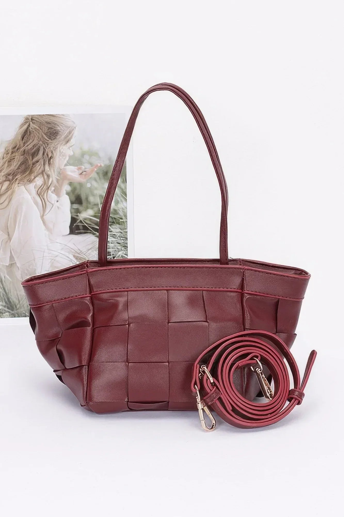 Faux Leather Braided Tote Bag | Mixtshop LLC