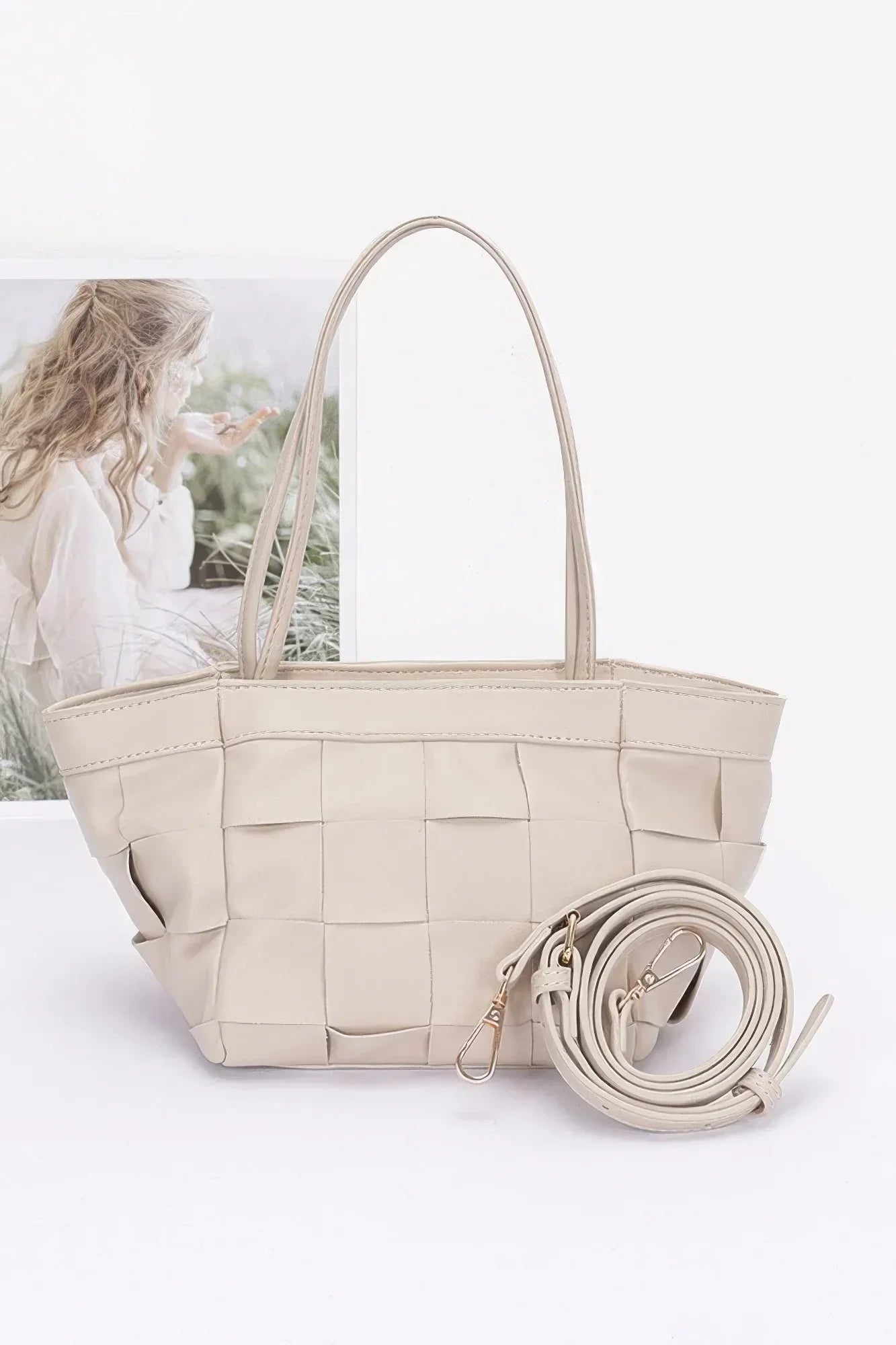 Faux Leather Braided Tote Bag | Mixtshop LLC